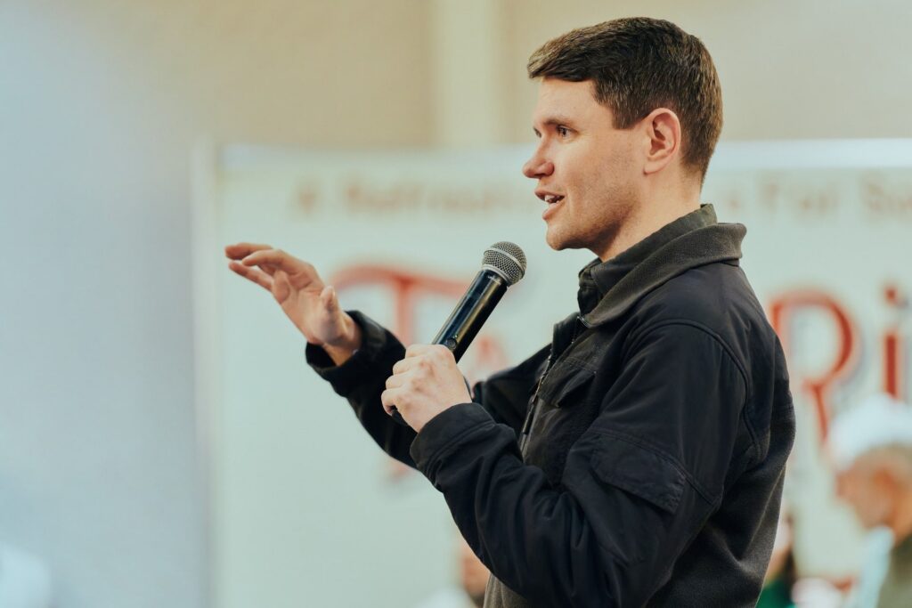 James Talarico speaking to a crowd